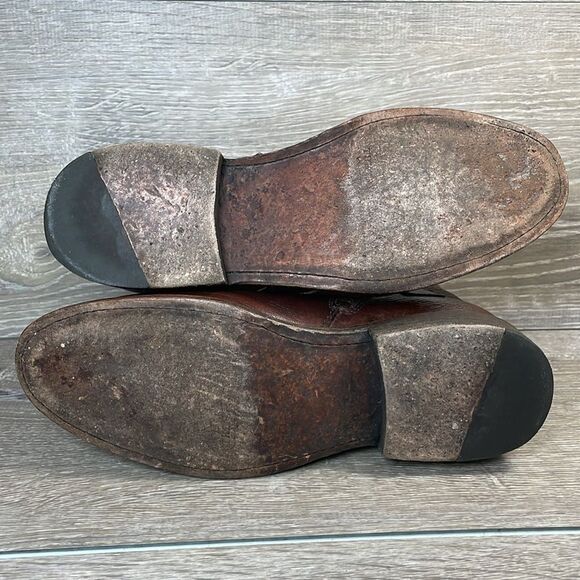 Frye Jayden Cross Strap Dark Brown Leather Women’s Sz 6B Side Zip Ankle Boots - Picture 8 of 14